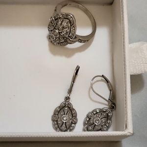 Earrings and coordinating ring